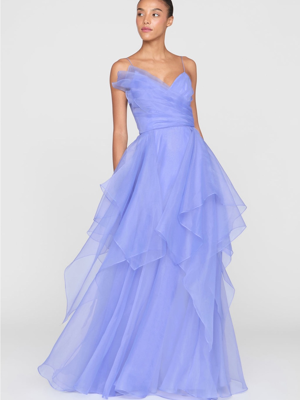 Theia Adessia Strapless Tiered Gown Deep Periwinkle Size 4 NWT - Picture 5 of 12